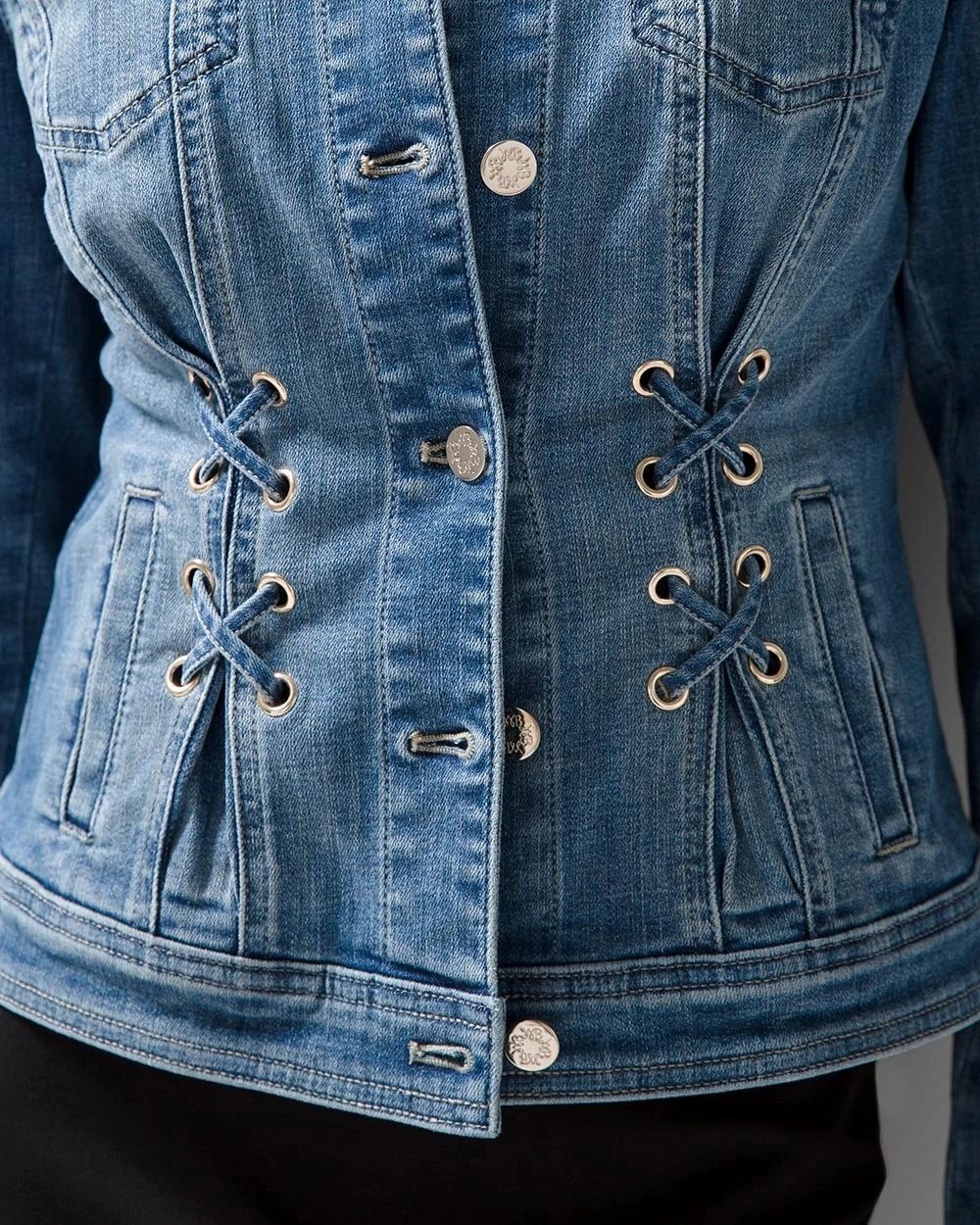 Grommet Trucker Denim Jacket
