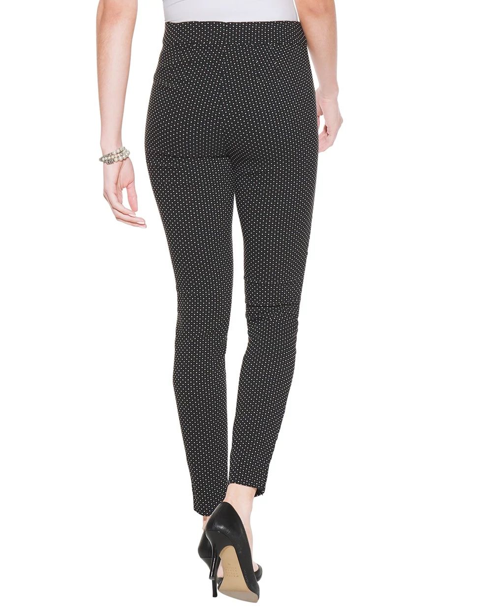 Outlet WHBM Dot-Jacquard Skinny Ankle Pants click to view larger image.