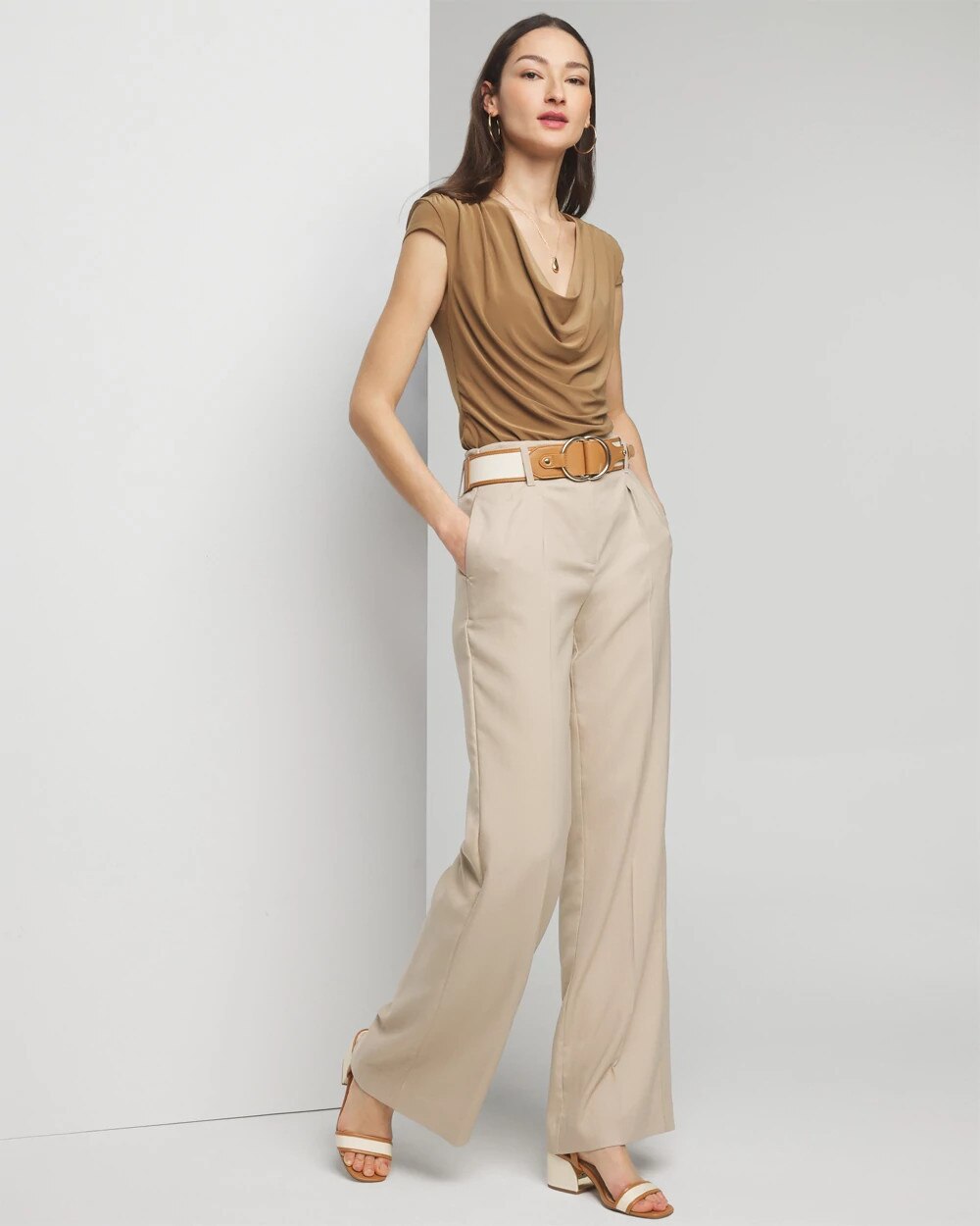 Matte Jersey Cowl Neck Shell Top - image 2