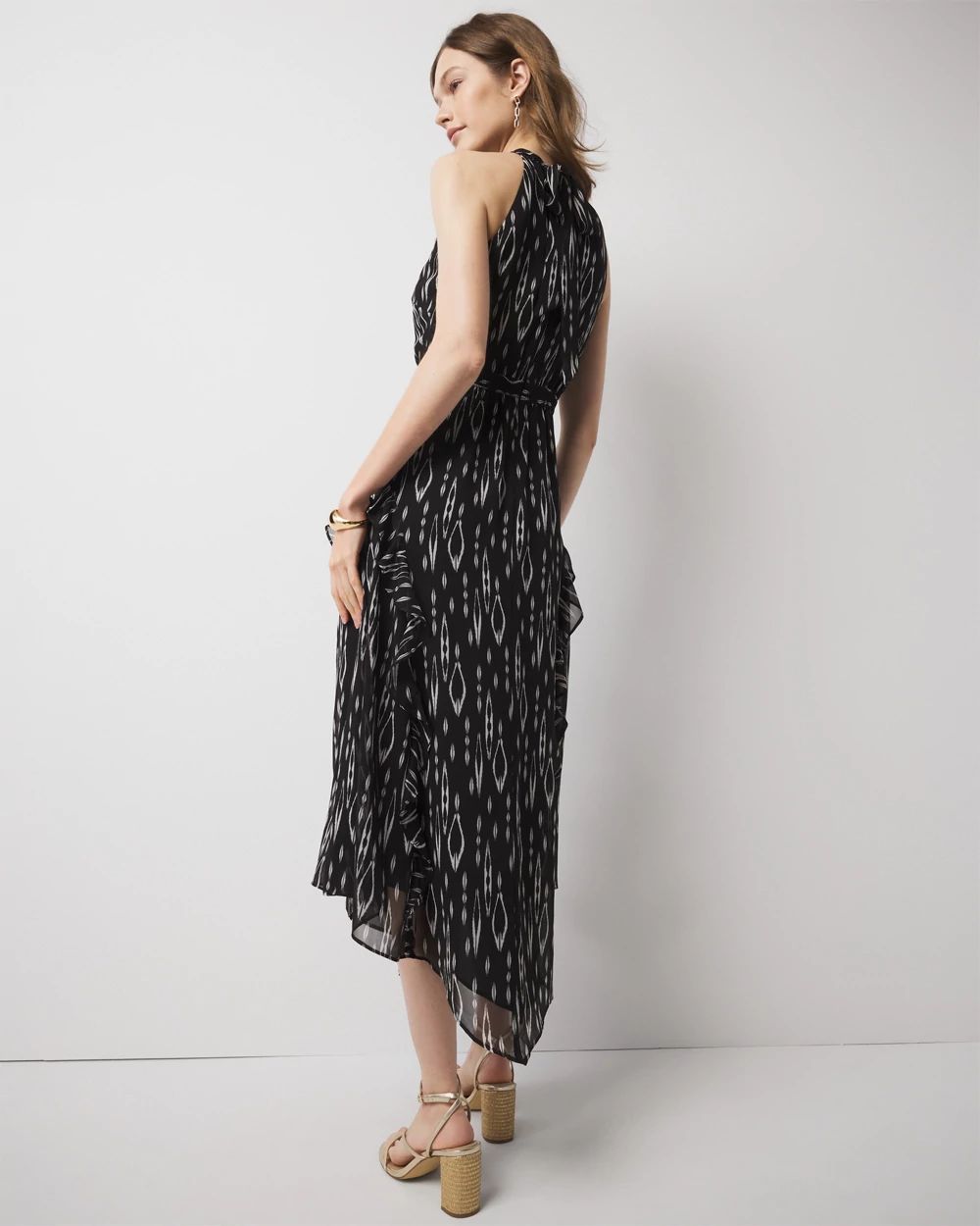 Ruffle Halter Midi Dress