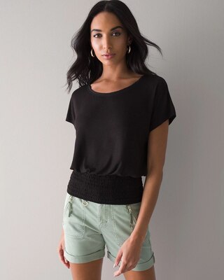 Smocked Hem Tee