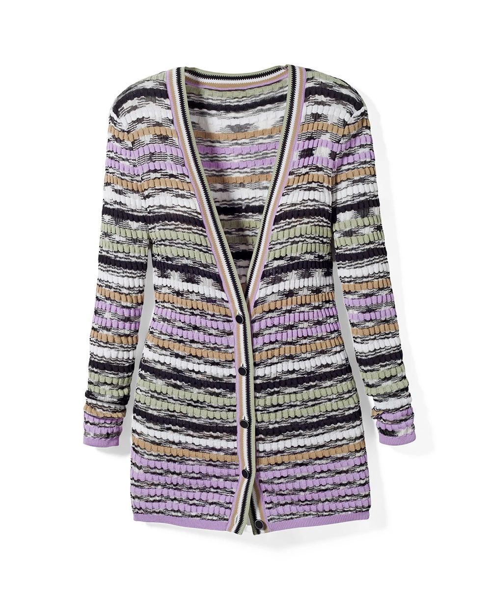 Petite Multi-Stripe Cardigan