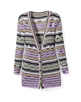 Petite Multi-Stripe Cardigan