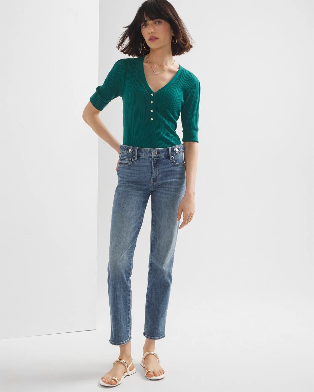 Everyday Stretch Tab Straight Jeans - image 1