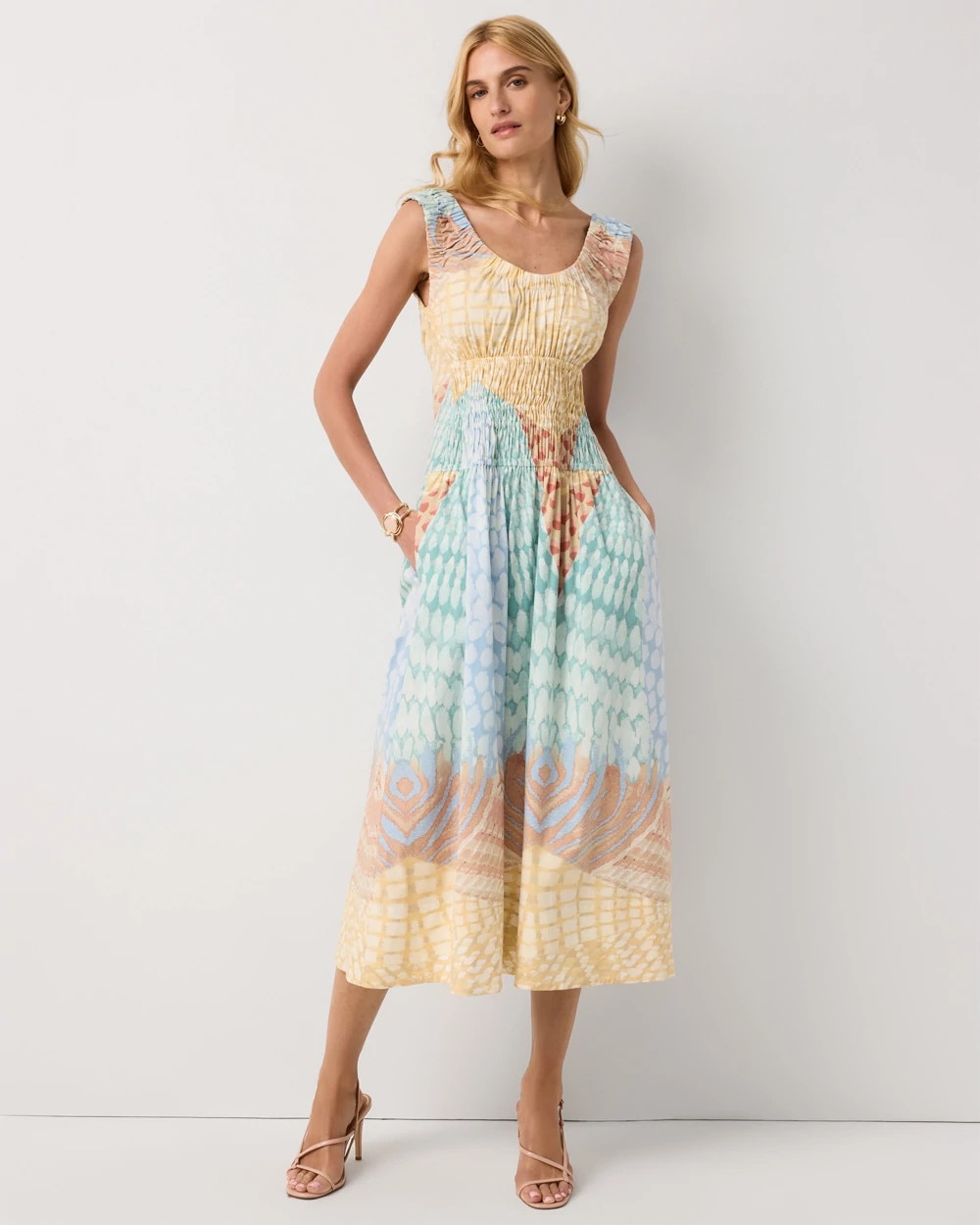 Ruched Tank Midi Dress