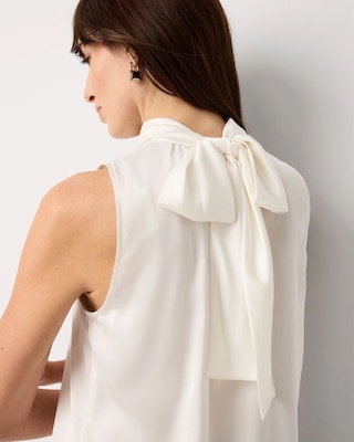 Bow Back Satin Halter Blouse click to view larger image.