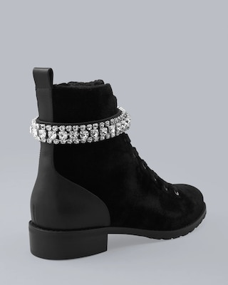 Crystal-Embellished Velvet Boots click to view larger image.