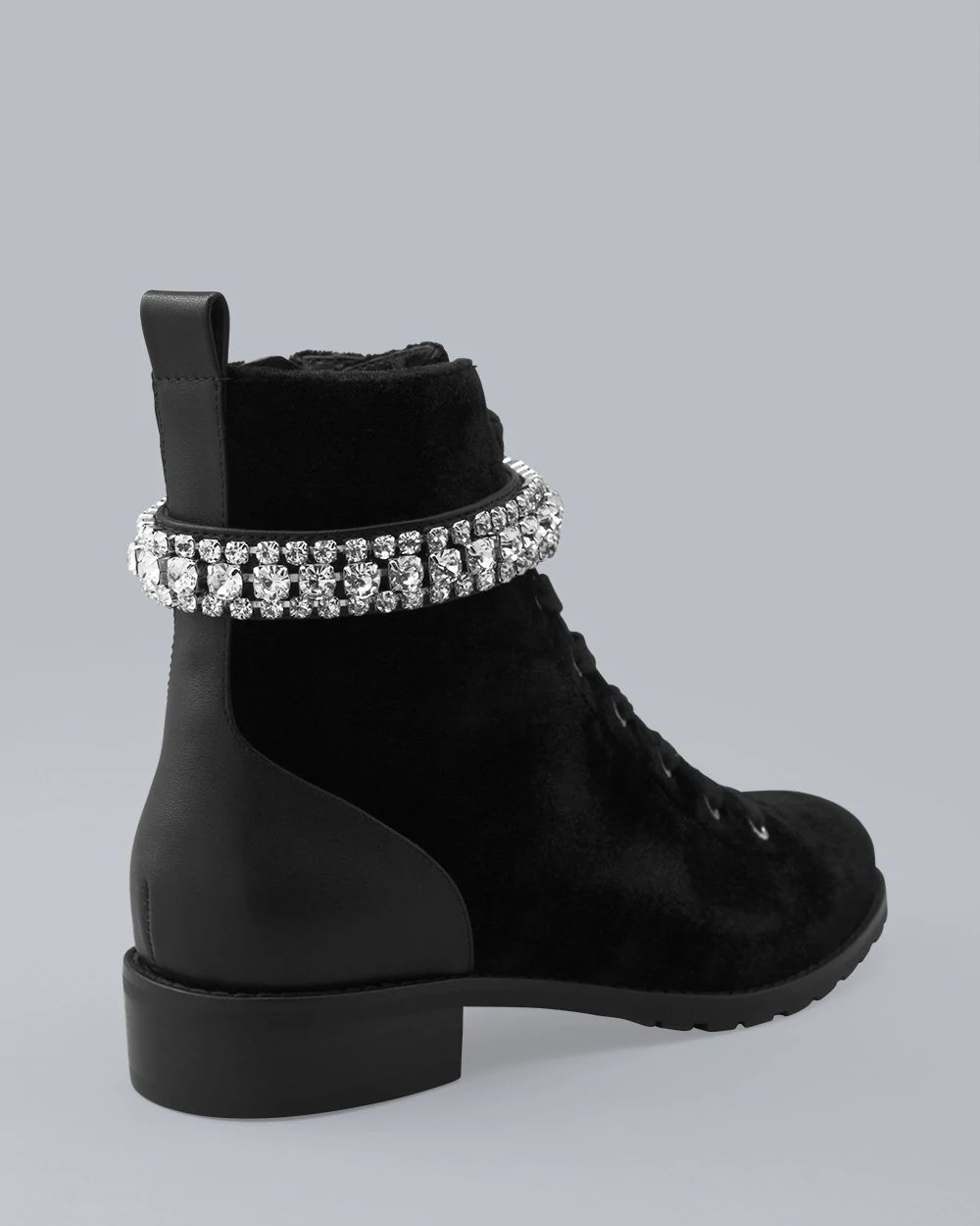 Crystal-Embellished Velvet Boots click to view larger image.