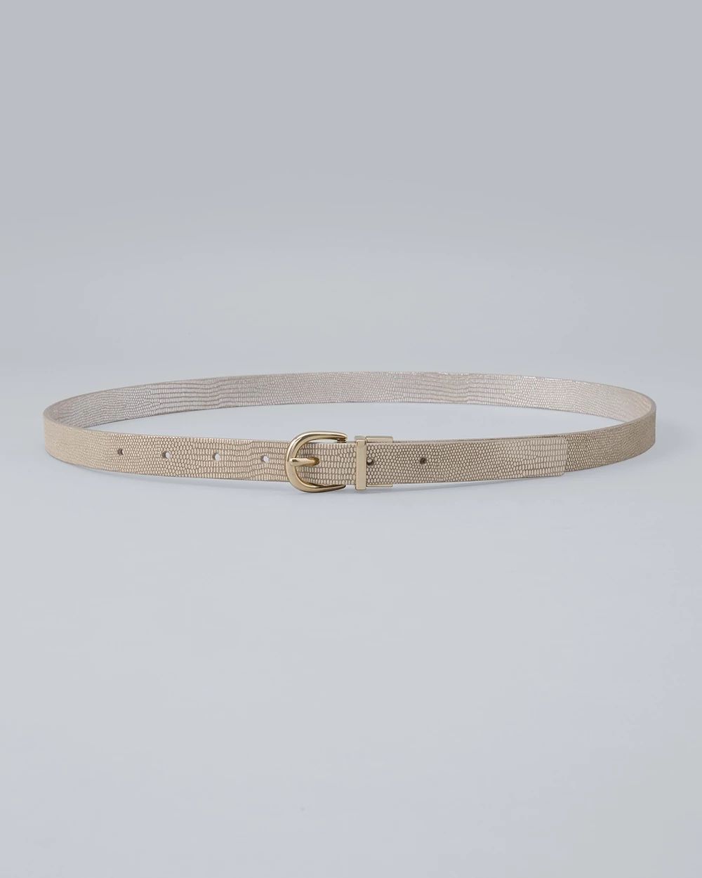 Reversible Metallic Skinny Belt