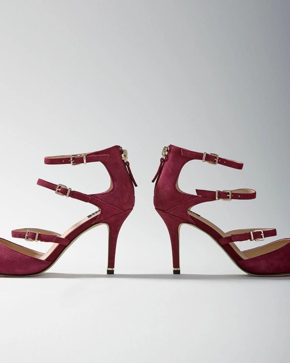 Strappy Suede High-Heel Pump