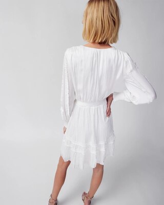 Satin Ruffle A-Line Dress