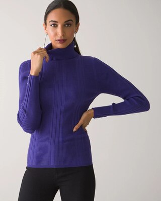 Long Sleeve Transfer Rib Turtleneck