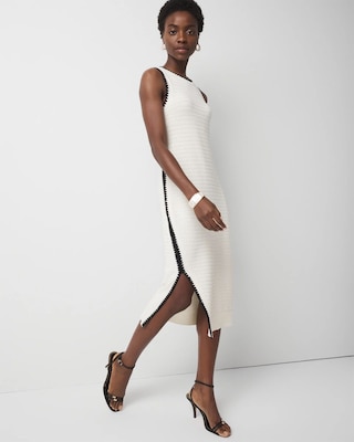 Contrast Trim Sweater Dress
