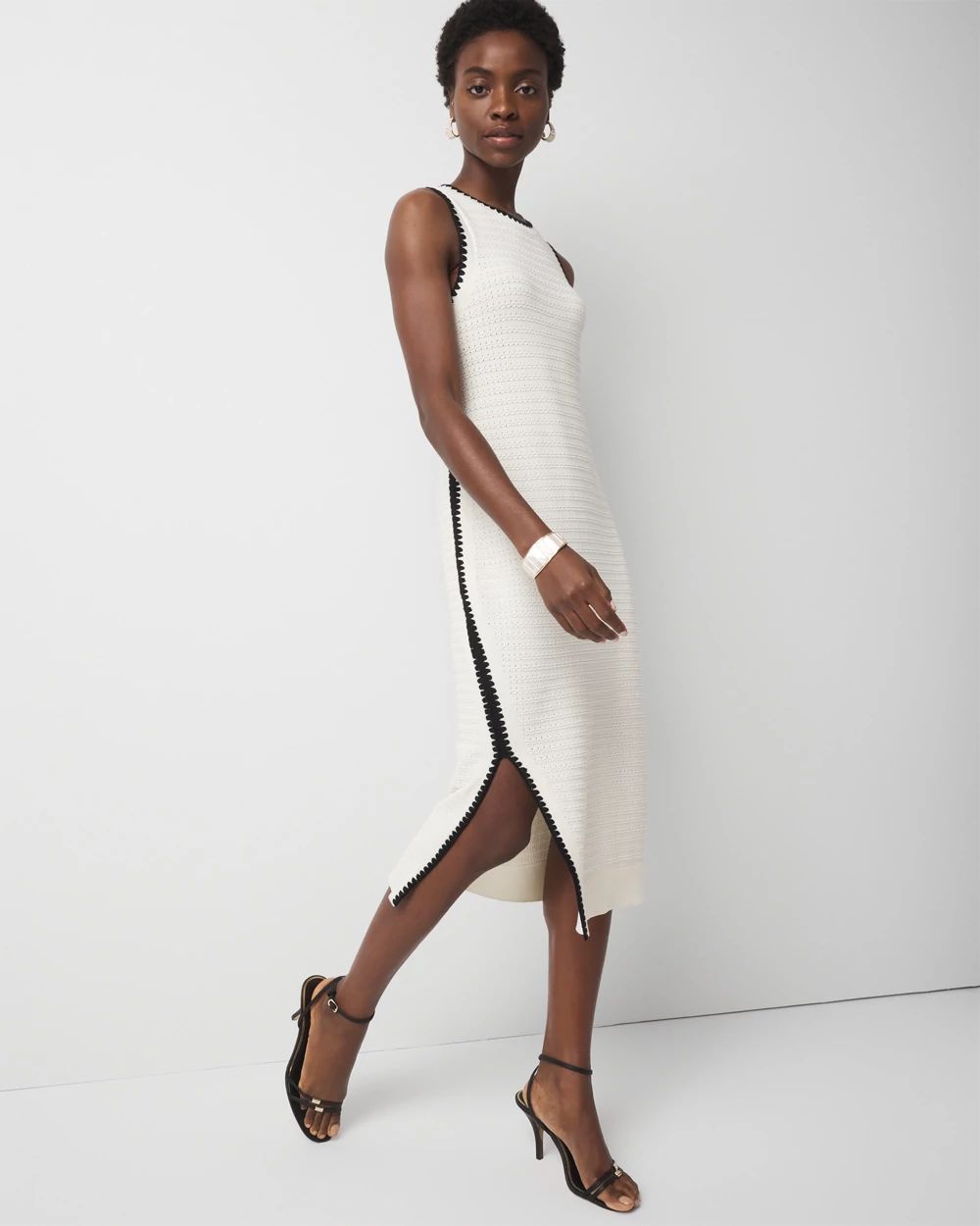 Contrast Trim Sweater Dress