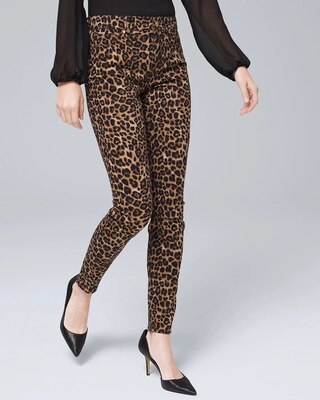 High-Rise Sculpt Snake-Print Skinny Jeans