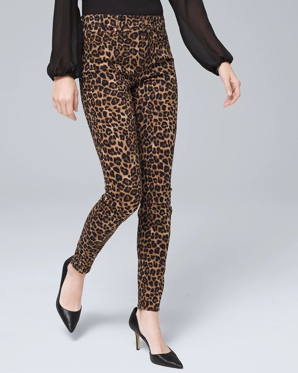 High-Rise Sculpt Snake-Print Skinny Jeans