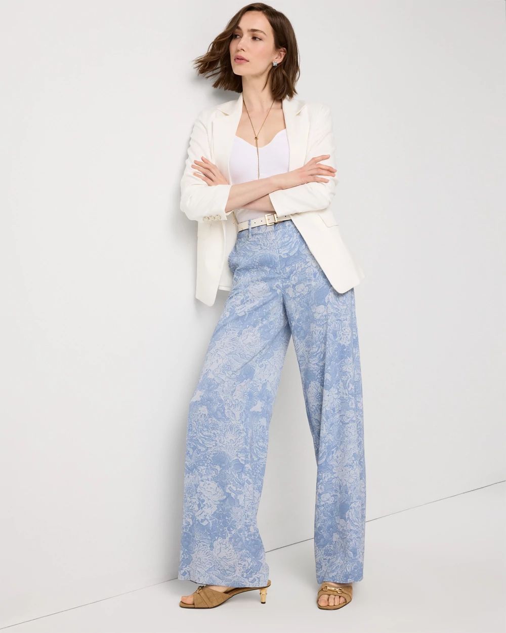 Floral High-Rise Wide Leg Pant click to view larger image.