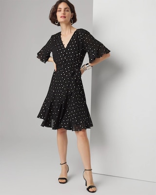Short Sleeve Fit and Flare Dress click to view larger image.