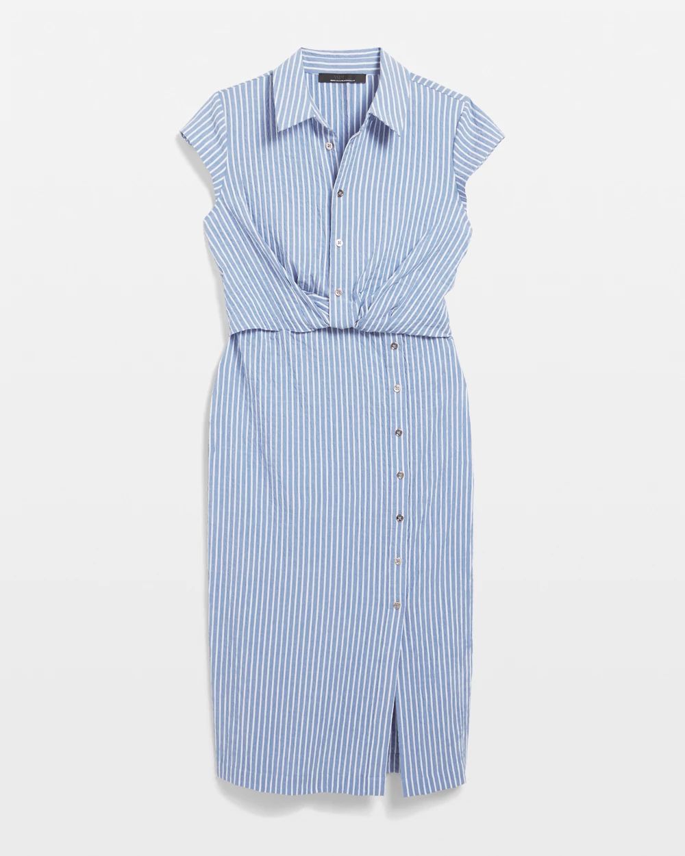 Short Sleeve Button Detail Dress click to view larger image.