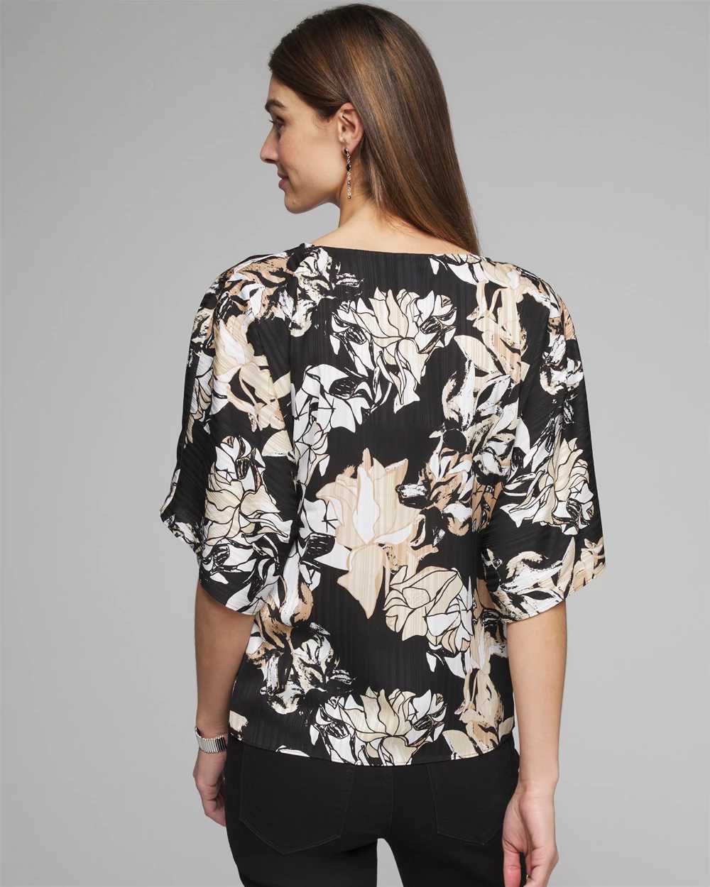 Outlet WHBM Elbow Sleeve V-Neck Kimono click to view larger image.