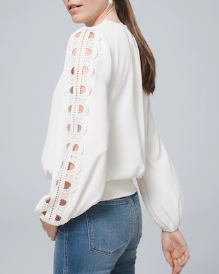 Embroidered Sleeve Blouse click to view larger image.