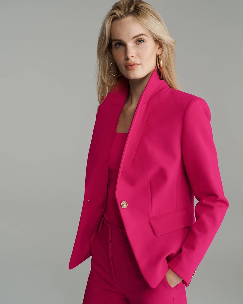 WHBM® Cropped One-Button Blazer