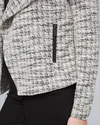 Petite Drape-Front Boucle Jacket