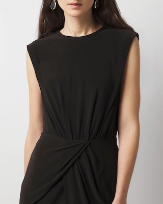 Asymmetric Draped Sheath Dress click to view larger image.