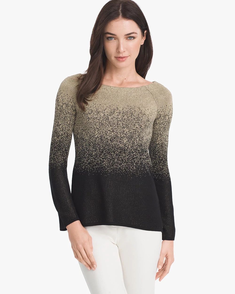 Metallic Ombre Pullover Sweater