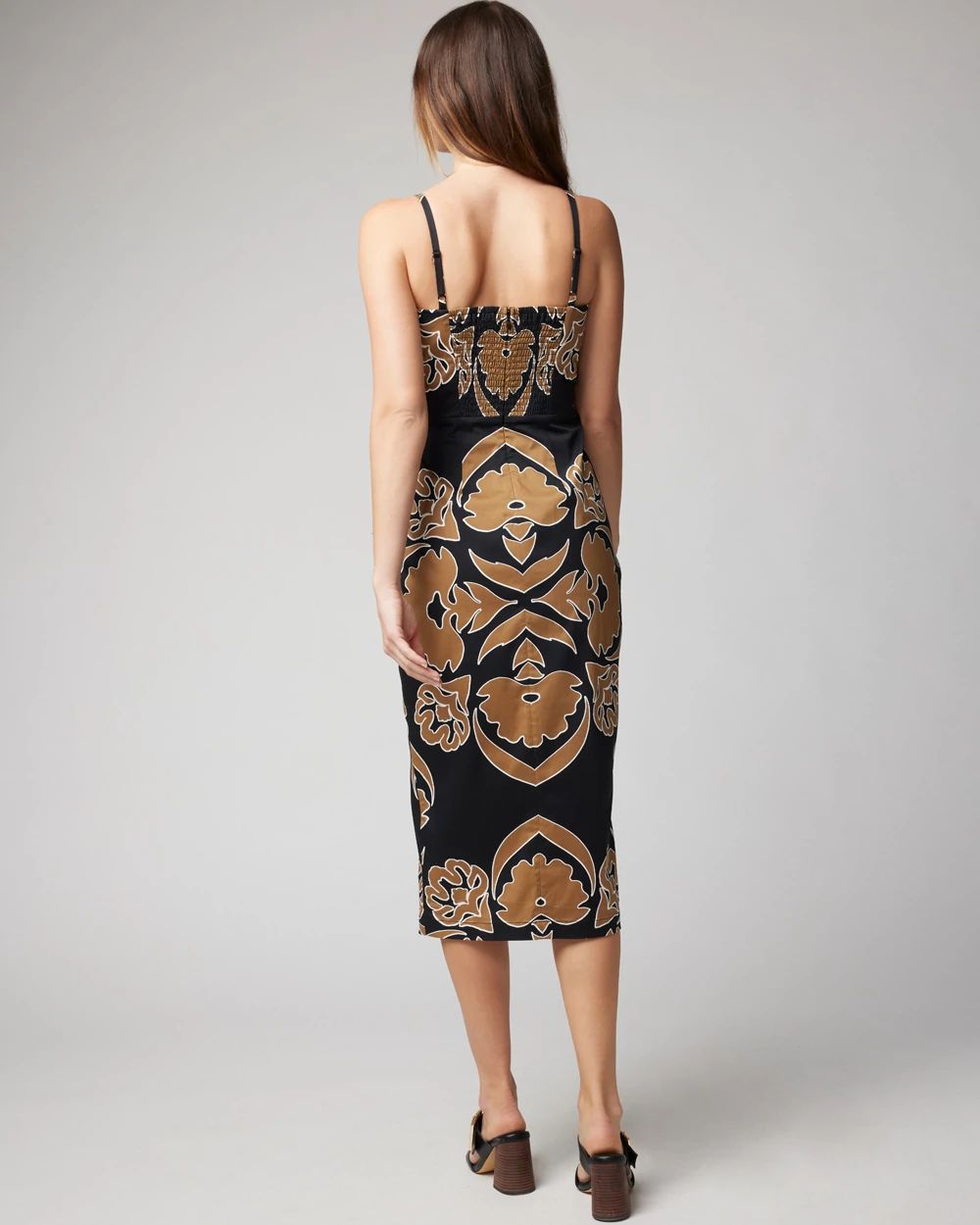 Cotton Sateen Faux Wrap Dress