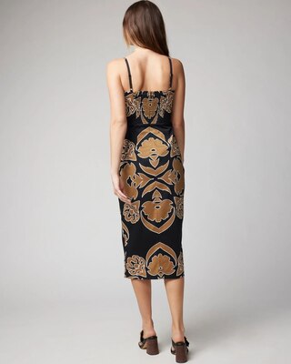 Cotton Sateen Faux Wrap Dress