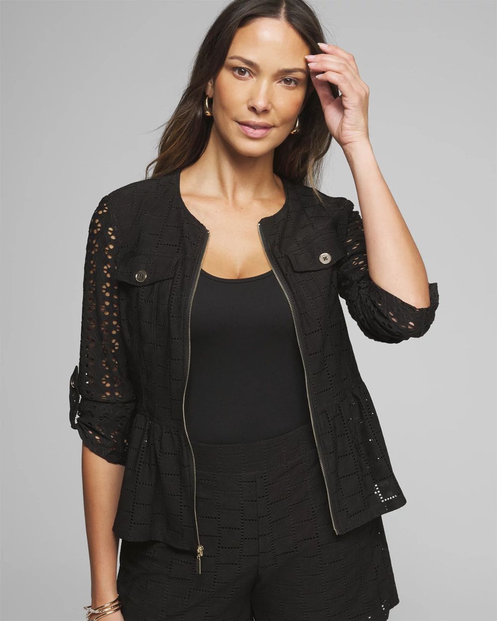Outlet WHBM Eyelet Trucker Jacket