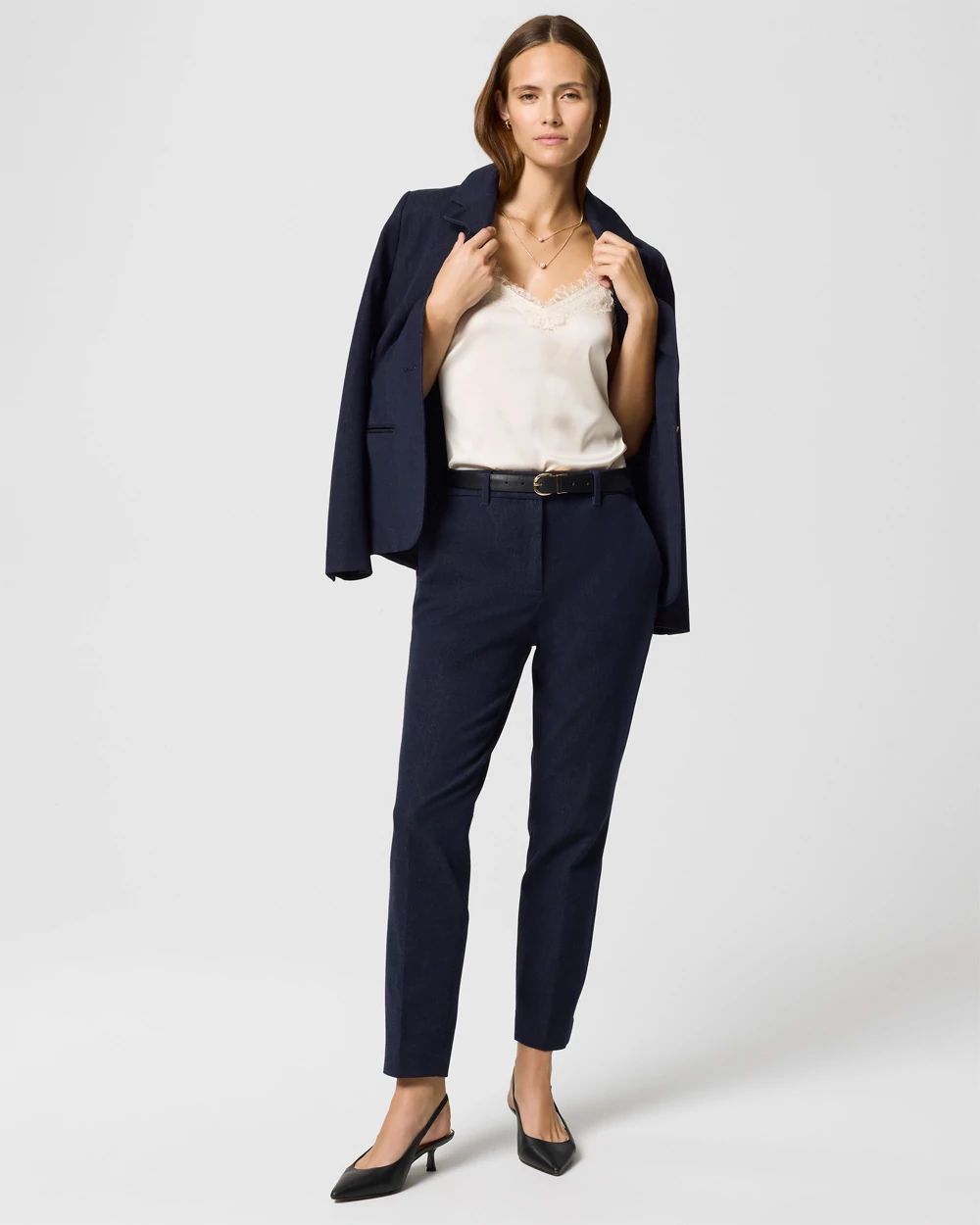 Petite Denim-Look Elle Slim Ankle Pant
