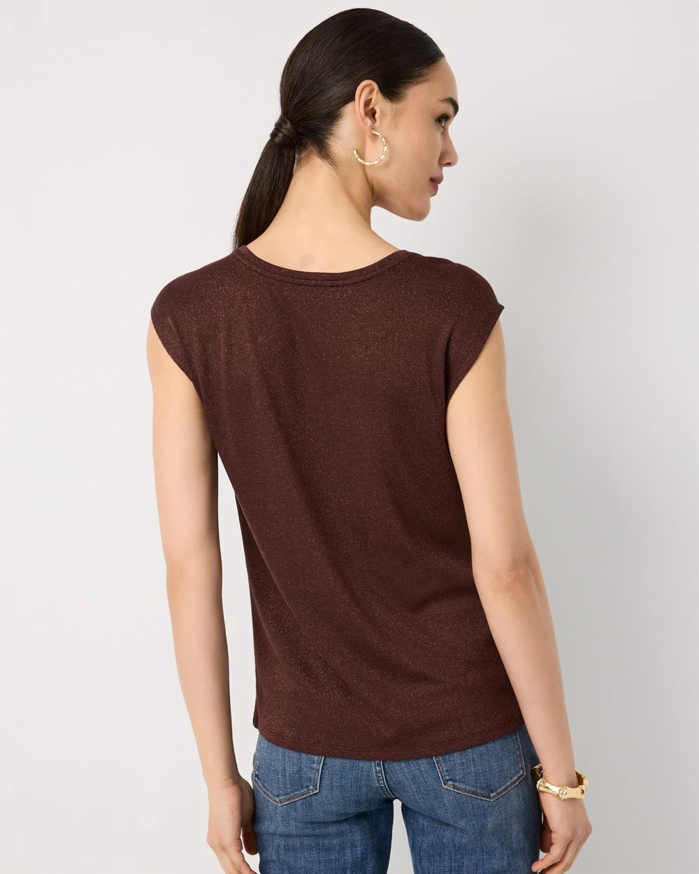 Petite Metallic Knit Tank