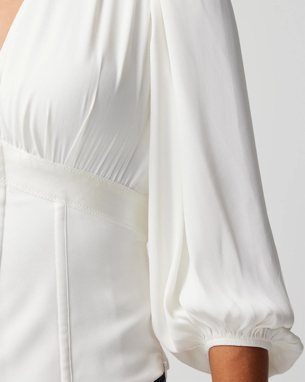 Elbow-Sleeve Corset Blouse