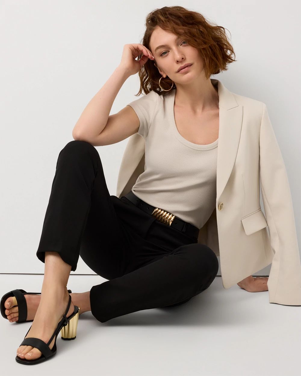 WHBM FORME™ Ribbed Scoop Neck Tee click to view larger image.