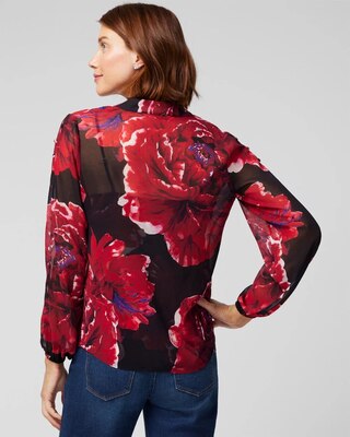 Long Sleeve Button Shoulder Blouse click to view larger image.
