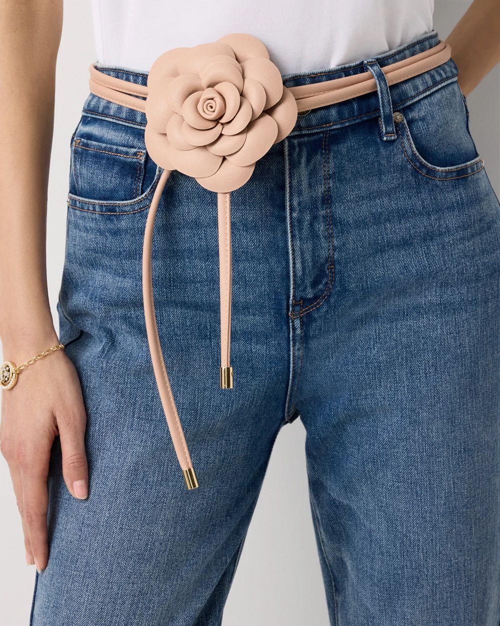 Floral Wrap-Tie Belt