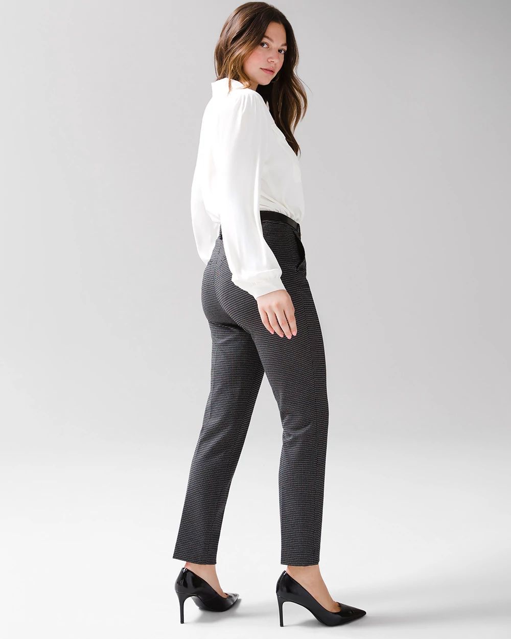 Curvy WHBM® Elle Slim Ankle Pant Comfort Stretch Pant click to view larger image.