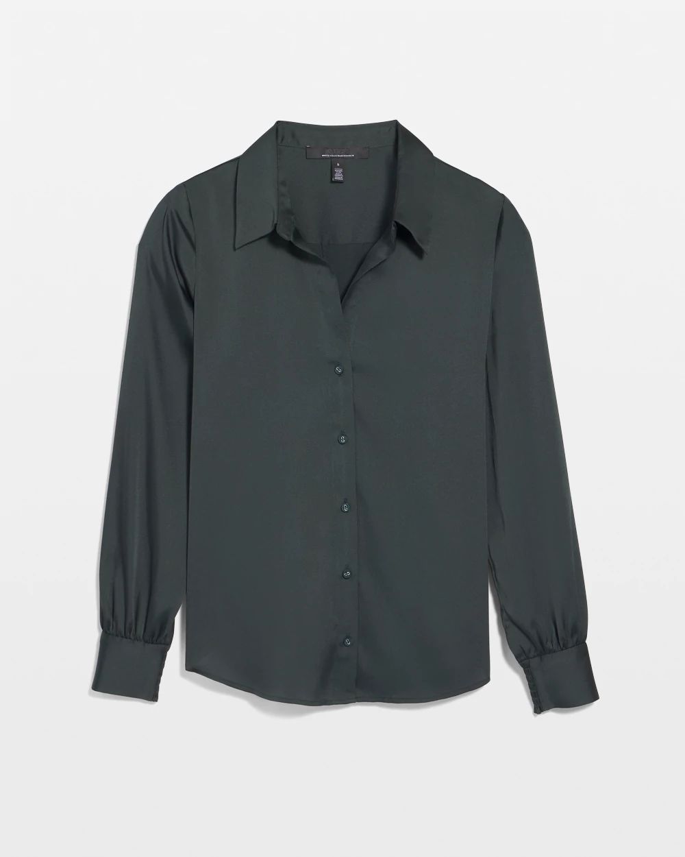 Long Sleeve Cuff Satin Shirt