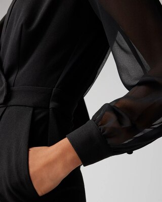 Long Sleeve Sheer Sleeve Jumpsuit