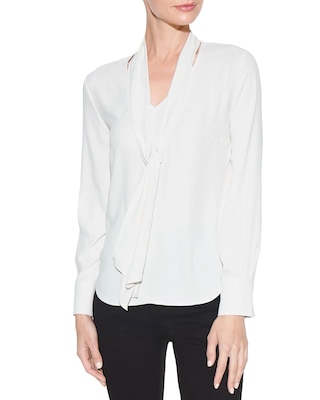 Outlet WHBM Tie-Neck Blouse