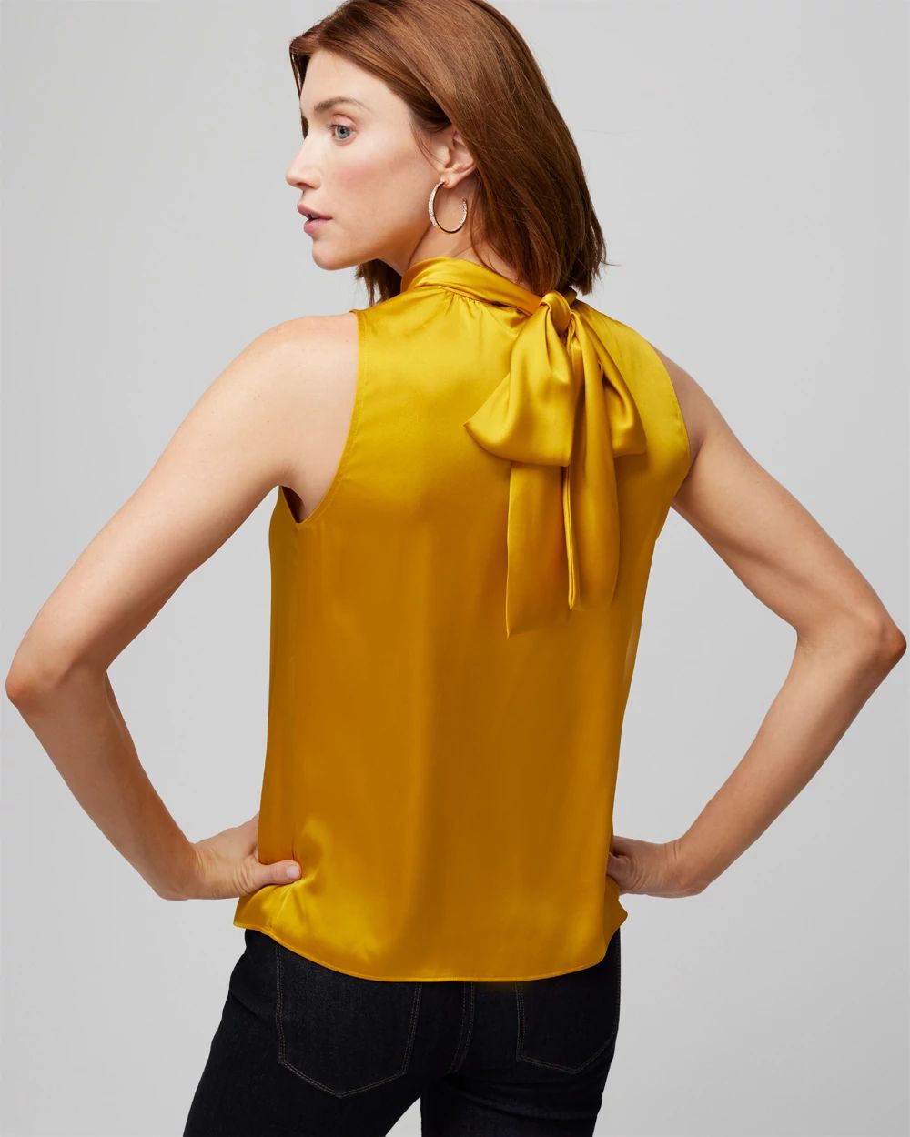 Sleeveless Tie-Back Shell Top