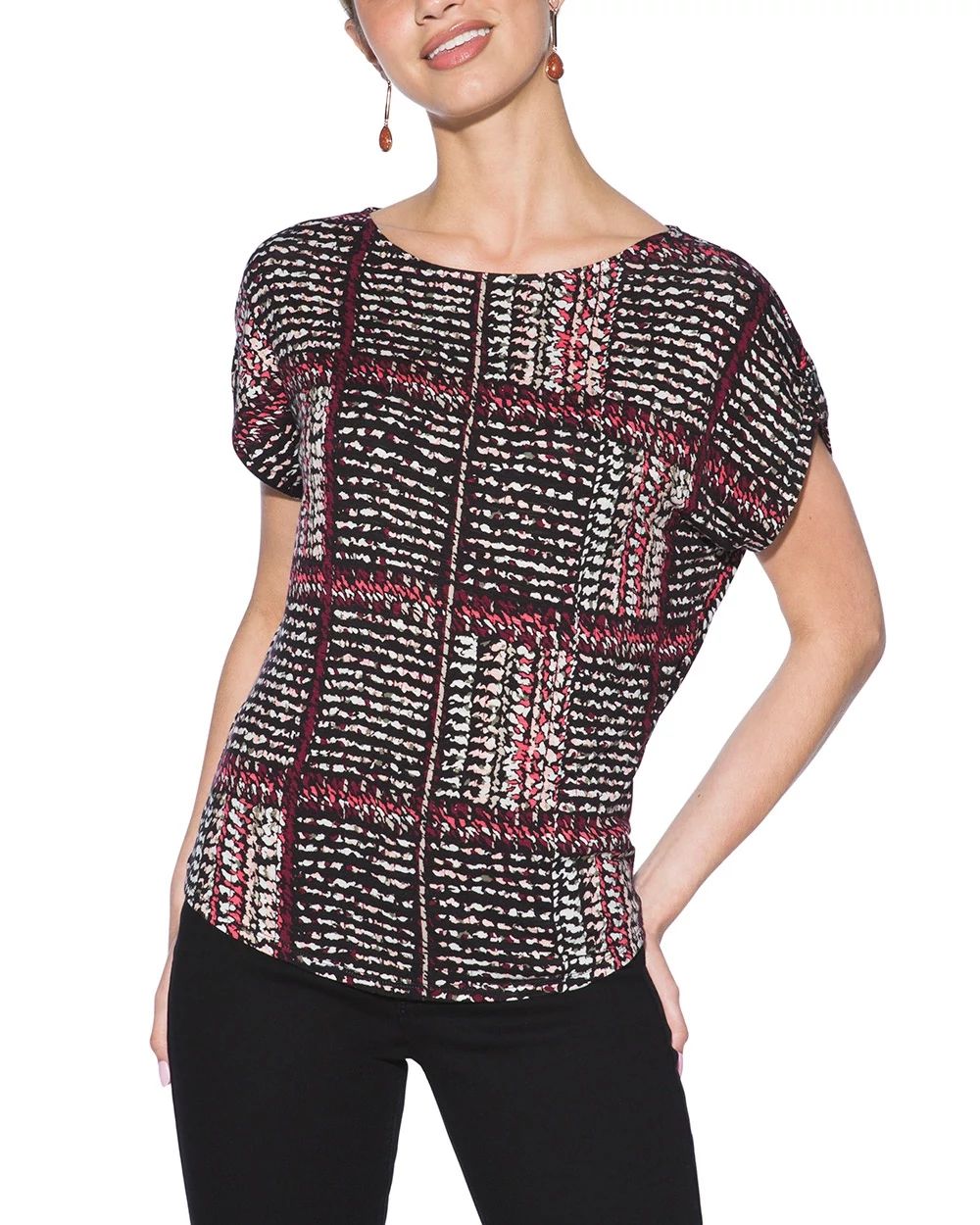 Outlet WHBM Print Detail-Sleeve Tee