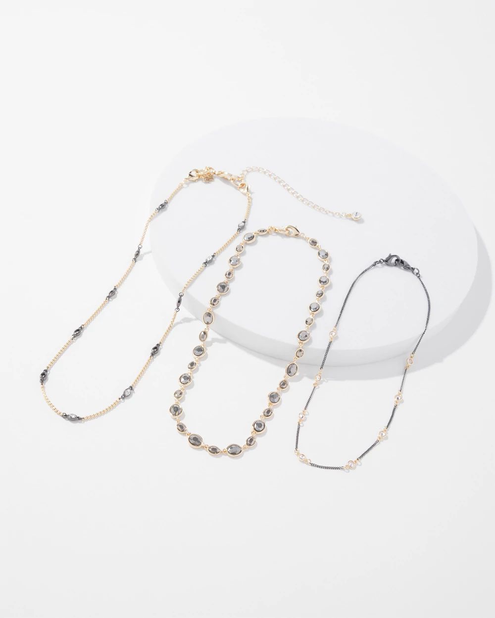 Gold + Hematite Crystal Convertible Necklace