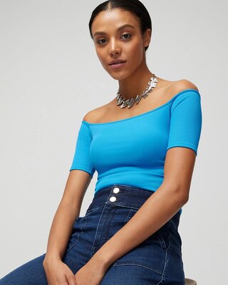 WHBM® FORME Off-the-Shoulder Rib Top