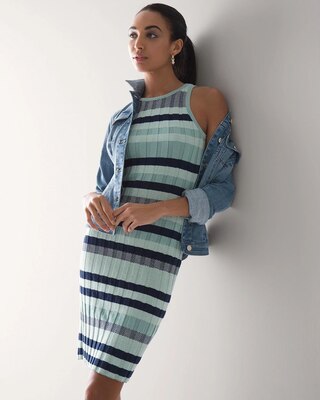 Striped Sweater Tank Dress