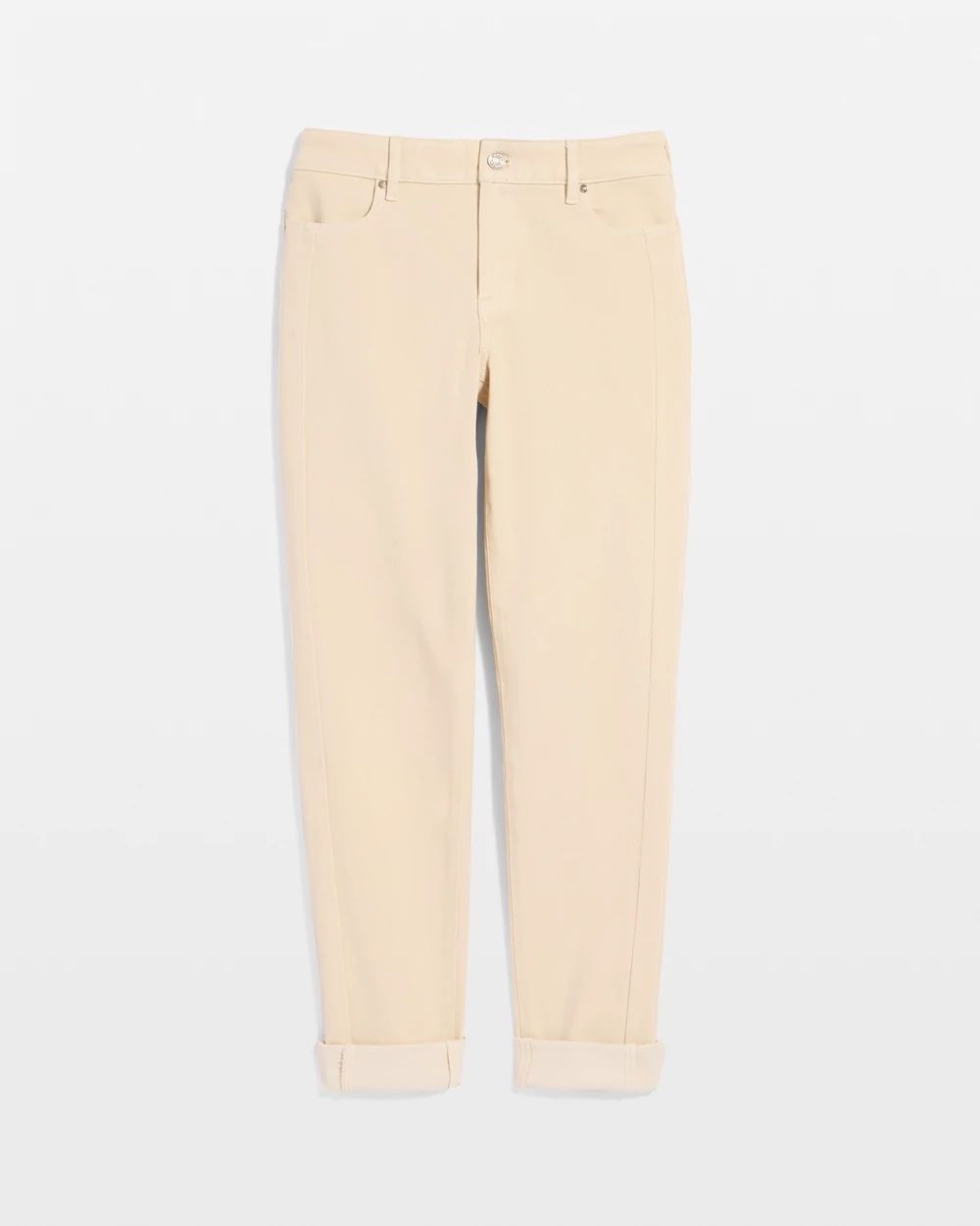 Petite Mid Rise Girlfriend Ankle Jean