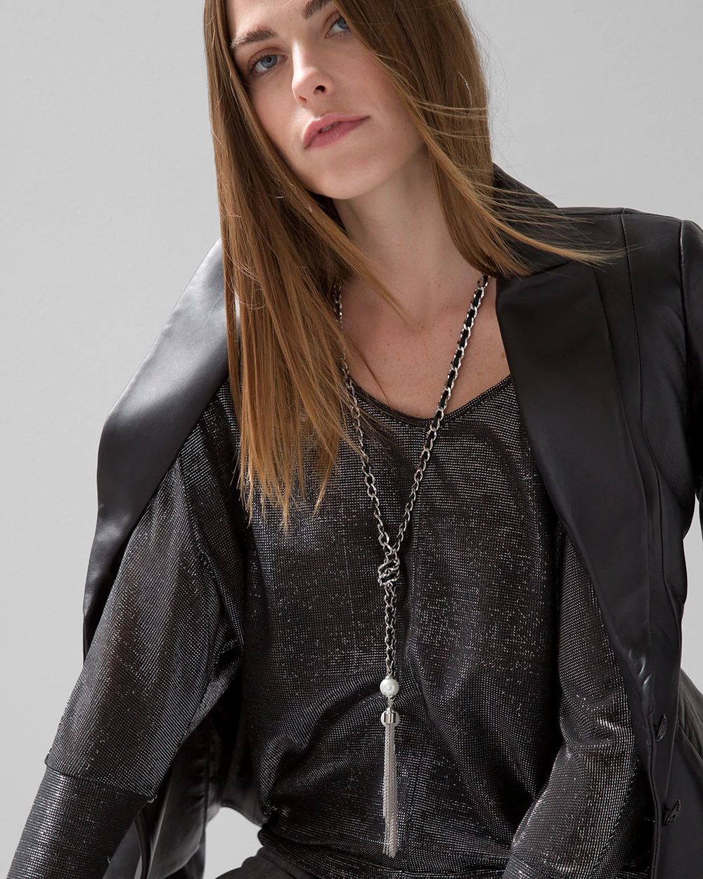 Ribbon Woven Tassel Necklace