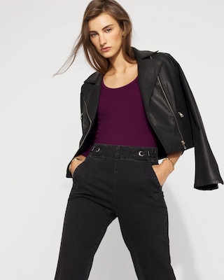 WHBM FORME™ Seamless Jacquard Scoop Neck Tee click to view larger image.